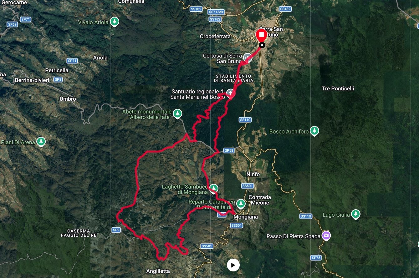Mappa del percorso MTB Marchesale – Fabrizia